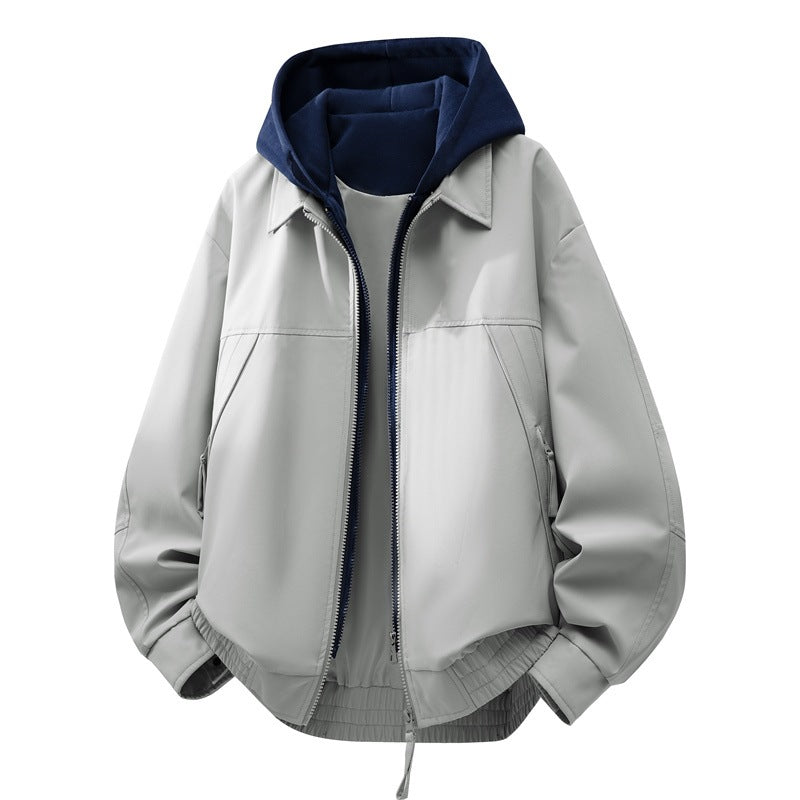 Men's Casual Hybrid Jacket with Integrated Hood Layer and Elastic Hem Mune Fashion