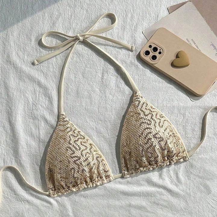 Women's Glamorous Triangle Bikini with Glitter Elements Mune Fashion