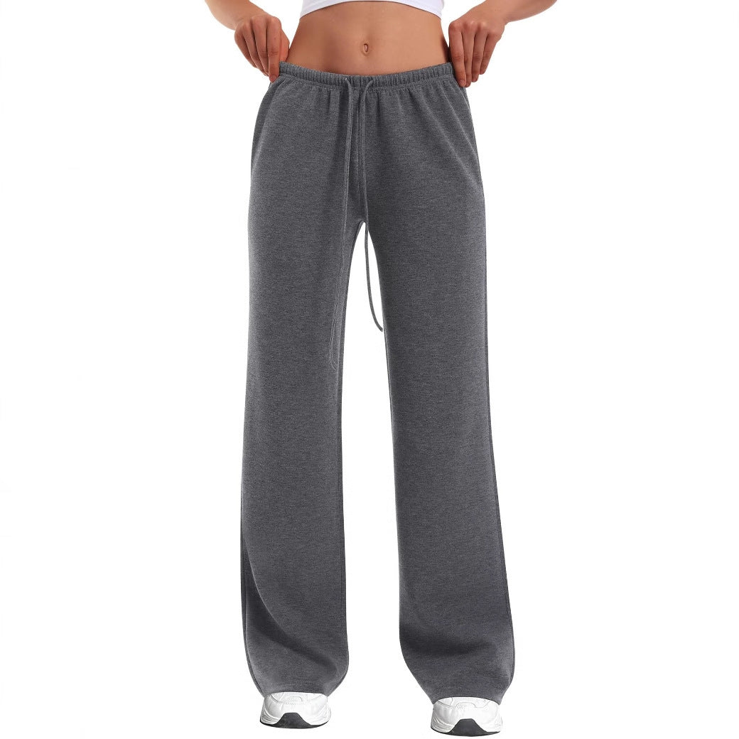 Ladies high-waisted wide joggers with elastic comfort waistband and drawstring Mune Fashion