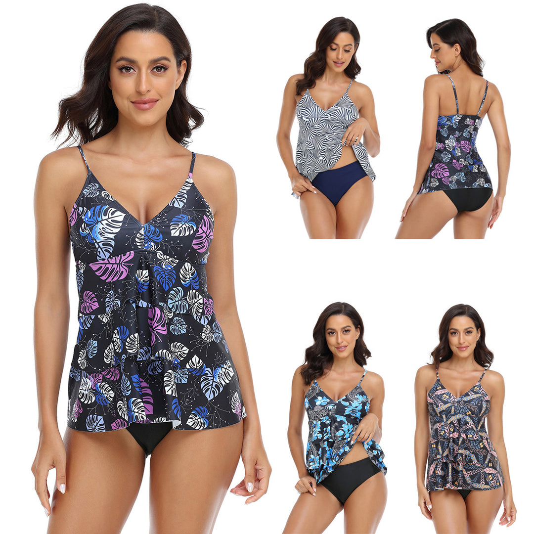 Ladies Tankini with stylish ruffle design and adjustable straps Mune Fashion