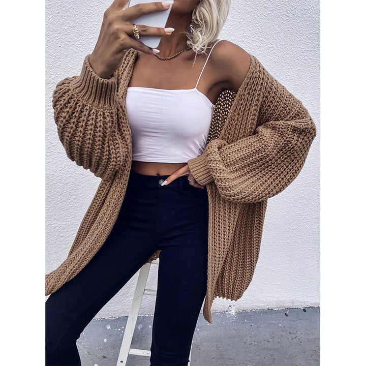 Women's Cozy Cardigan in Cocoon Cut with Extra Long Sleeve Cuffs and Open Front Mune Fashion