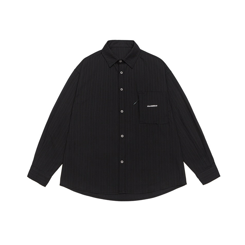 Unisex Oversize Shirt Jacket with structured ribbed look and patch breast pocket Mune Fashion