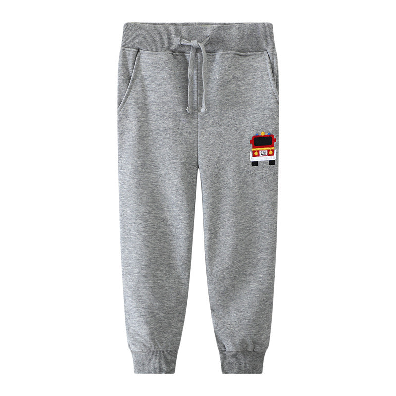 Boys comfortable sweatpants with fire brigade motif Mune Fashion