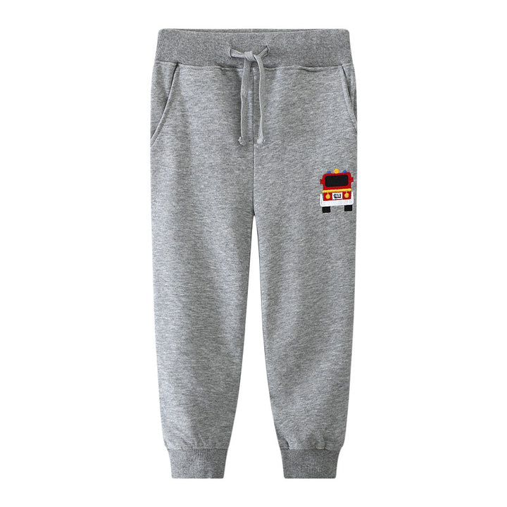 Boys comfortable sweatpants with fire brigade motif Mune Fashion