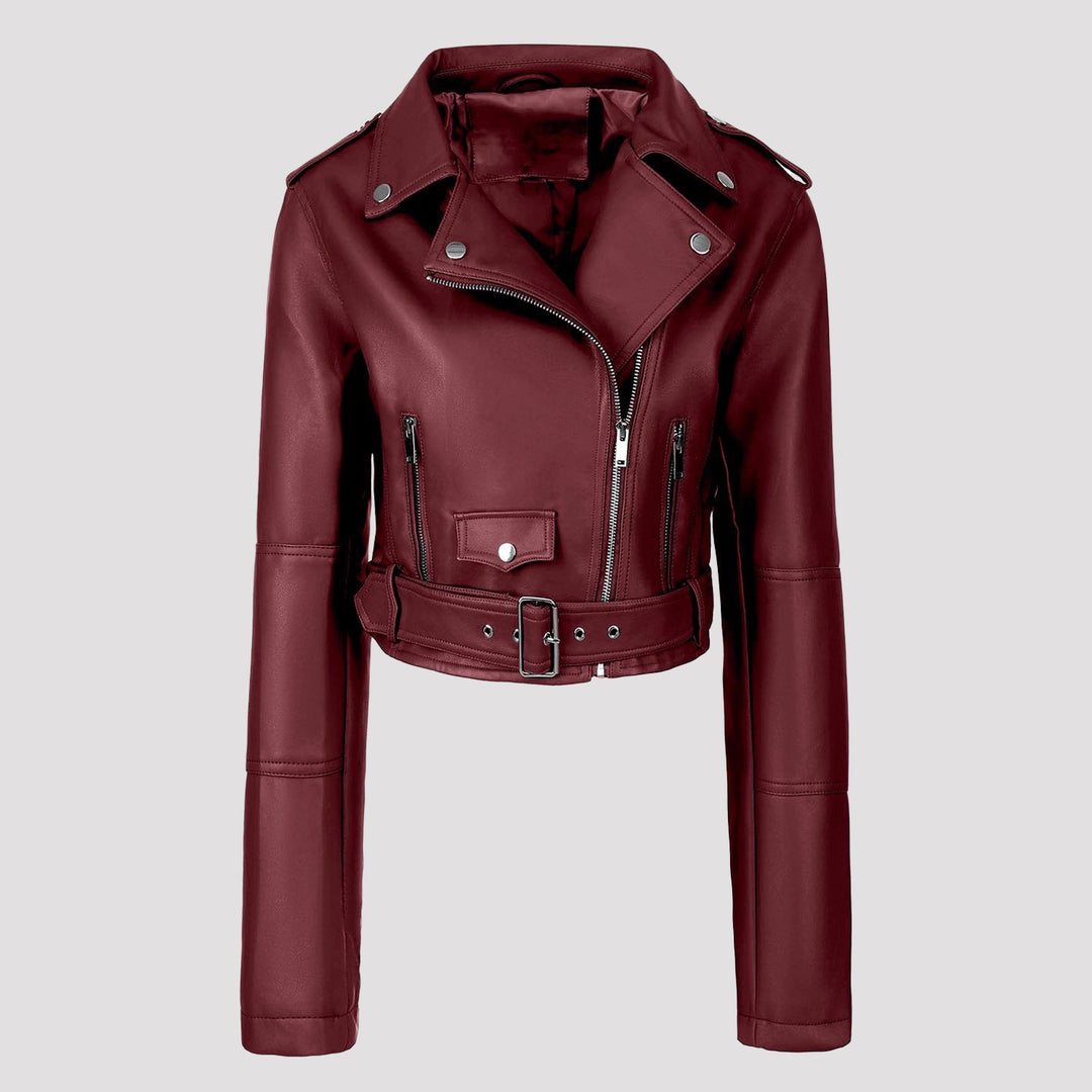 Women Stylish Short Biker Jacket Mune Fashion