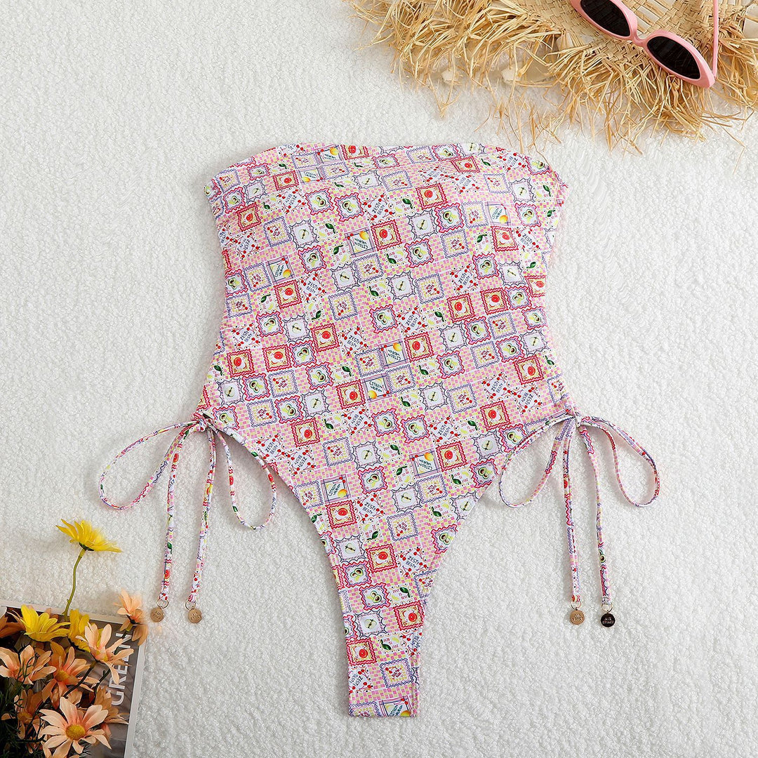 Women One-Piece Swimsuit with Adjustable Laces Mune Fashion