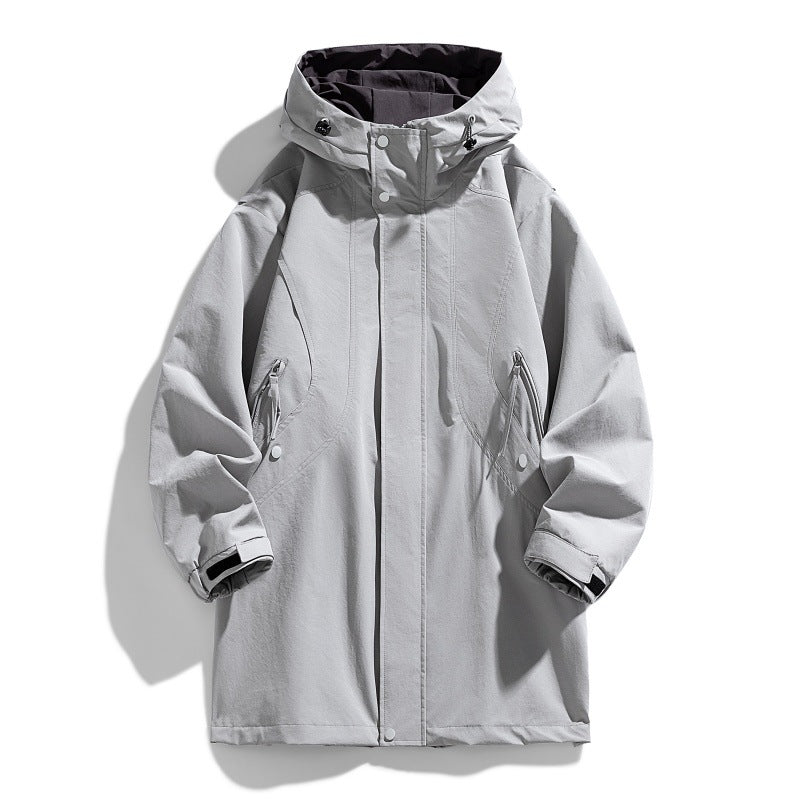 Unisex water-repellent transitional parka with adjustable hood, concealed front placket and zippered pockets Mune Fashion