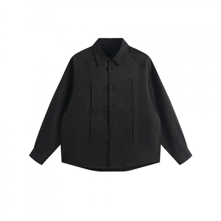 Women Oversized Textured Shirt with Concealed Button Placket and Boxy Silhouette Mune Fashion