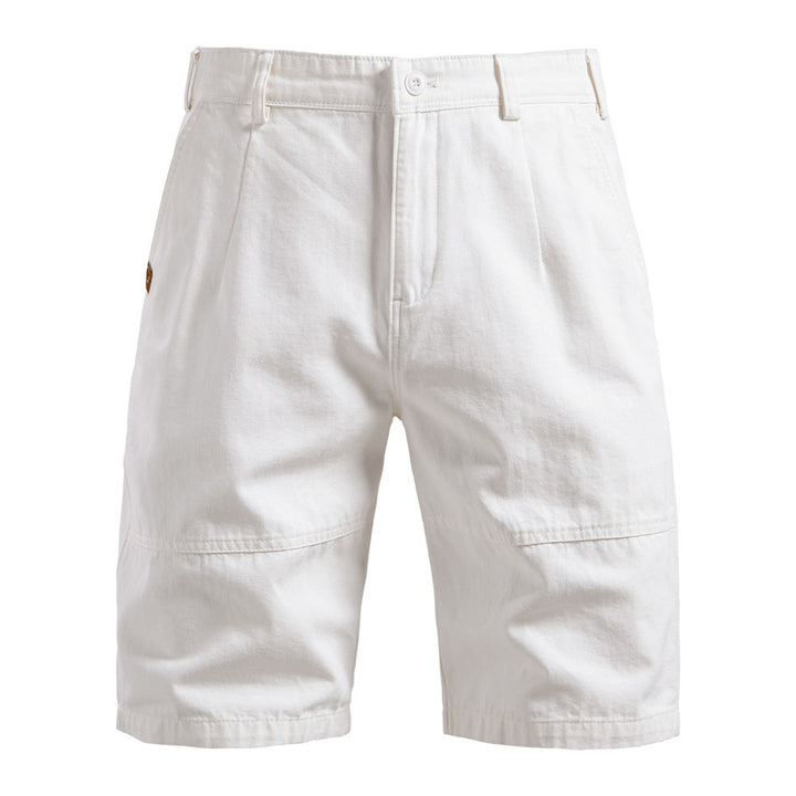 Men's robust cotton twill Bermuda shorts with reinforced knee inserts and relaxed fit Mune Fashion