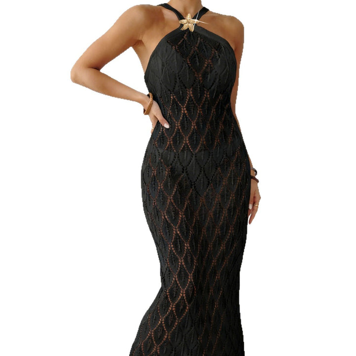 Women's crocheted beach cover-up with elegant V-neck Mune Fashion
