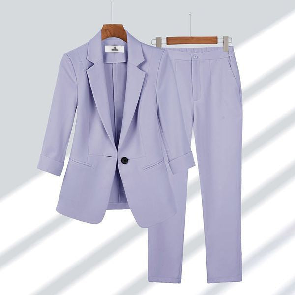 Women's Two-Piece Business Suit Set with Tailored Blazer and Slim Pants Mune Fashion