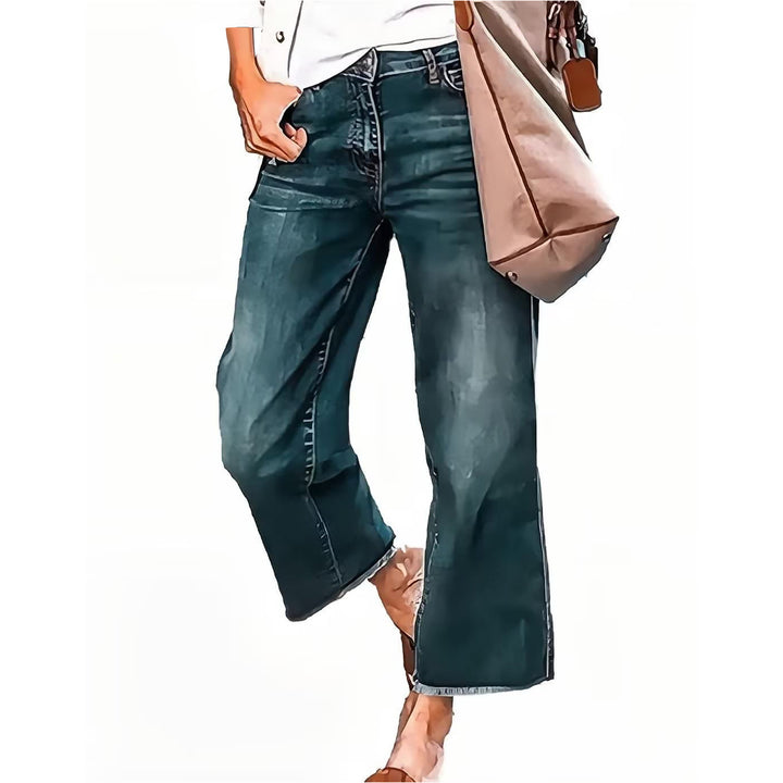 Women Nan wide ankle-length jeans with high waistband and raw hem Mune Fashion