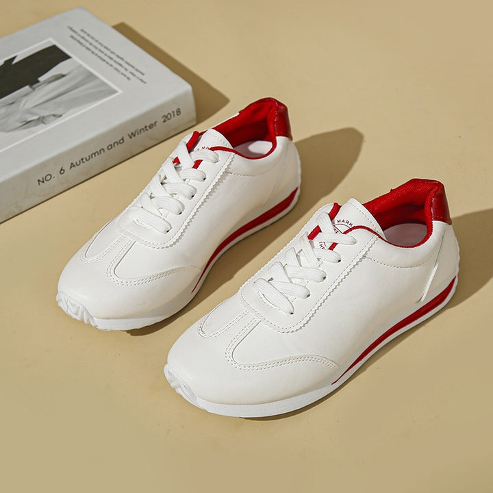 Damen Sneaker mit leichter Keilsohle und kontrastfarbenem Fersenpatch Mune Fashion
