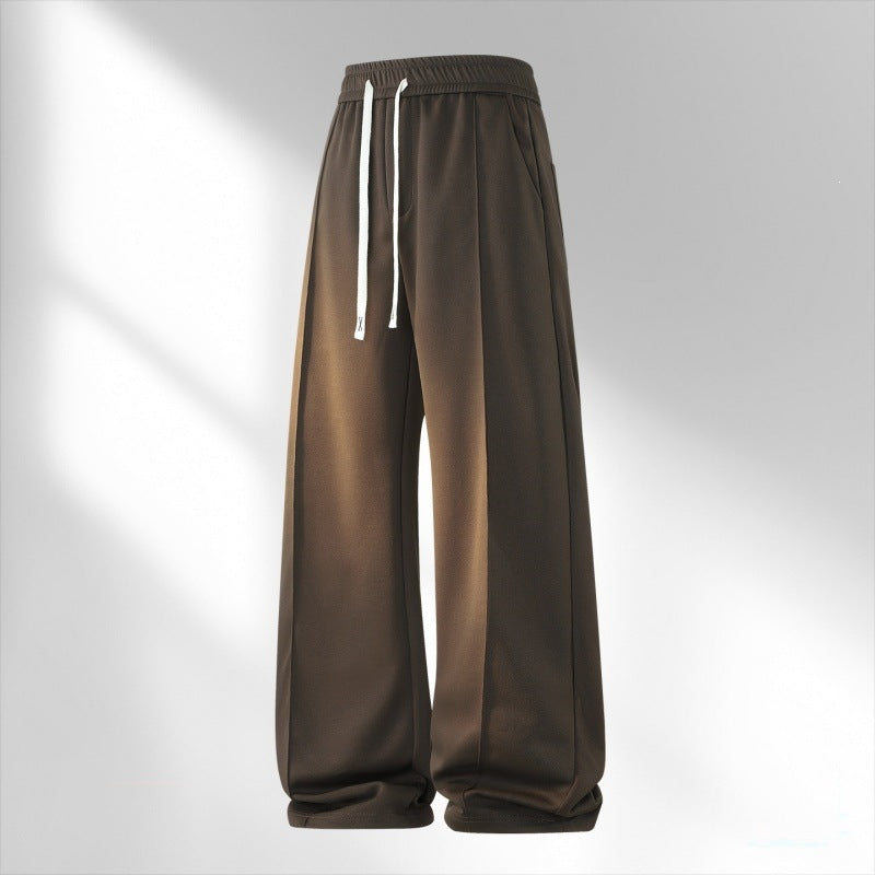 Women's Wide Lounge Jogging Pants with Drawstring, Elastic Waistband & Side Pockets Mune Fashion