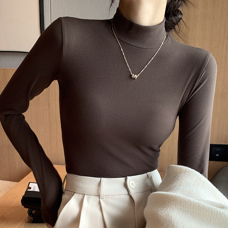 Ladies Elegant and Figure-hugging Long Sleeve Roll Neck Top Mune Fashion