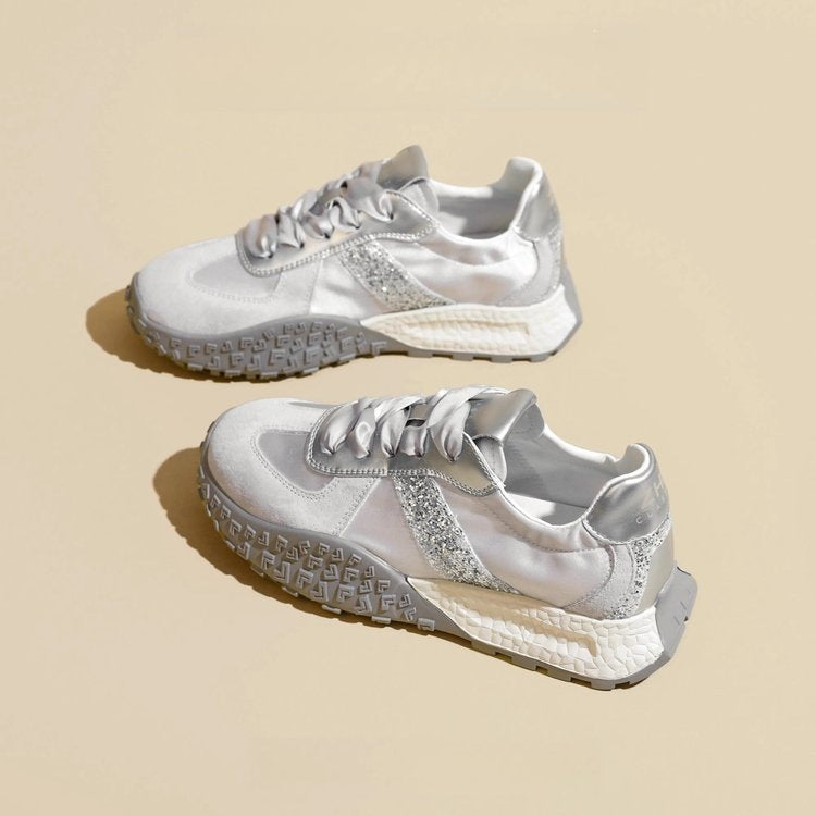 Women's Sporty Sneakers with Glittering Accents and Futuristic Design Mune Fashion