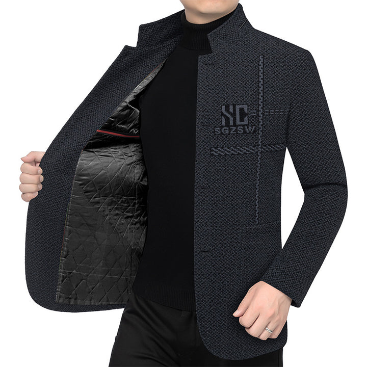 Men's Padded City Blazer with Stand-up Collar and Luxurious Teddy Lining Mune Fashion