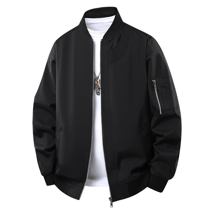 Men's Stylish Bomber Jacket with Zipper and Practical Pockets Mune Fashion