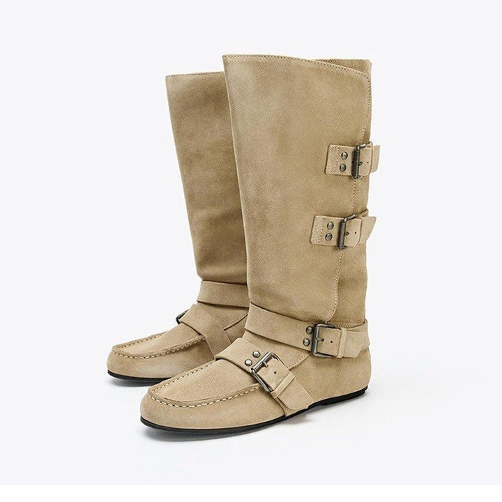 Women's Fashionable Boots with Adjustable Buckles Mune Fashion