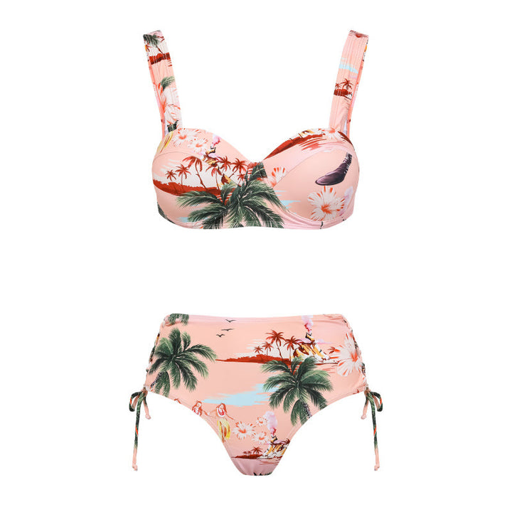 Women's bikini set with high-quality flower print and adjustable straps Mune Fashion