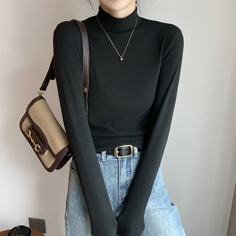 Women Long Sleeve Roll Neck Top Mune Fashion 1787620340