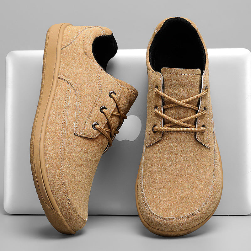 Men's casual suede derby with padded comfort insole and flexible non-slip rubber outsole Mune Fashion