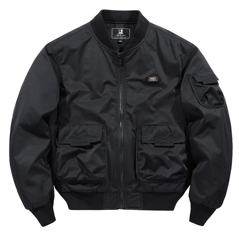 Men's Short Cut Utility Bomber with Multifunction Pockets and Ribbed Cuff Mune Fashion