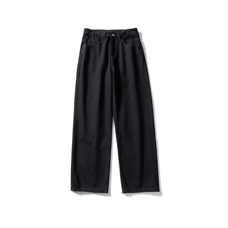 Women's high-waisted wide jeans made of sturdy denim with a straight leg Mune Fashion