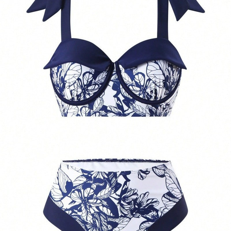 Women's bikini set with floral skirt over the swim shorts Mune Fashion