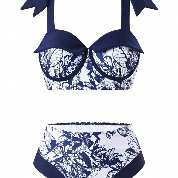 Women's bikini set with floral skirt over the swim shorts Mune Fashion