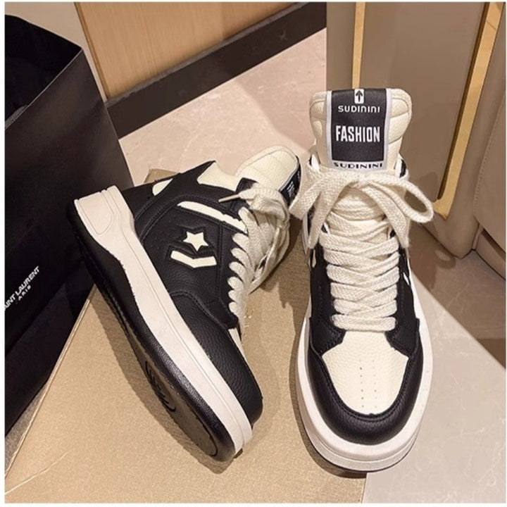 Damen Chunky High-Top Plateausneaker mit gepolstertem Schaft und ergonomischer Komfortsohle Mune Fashion