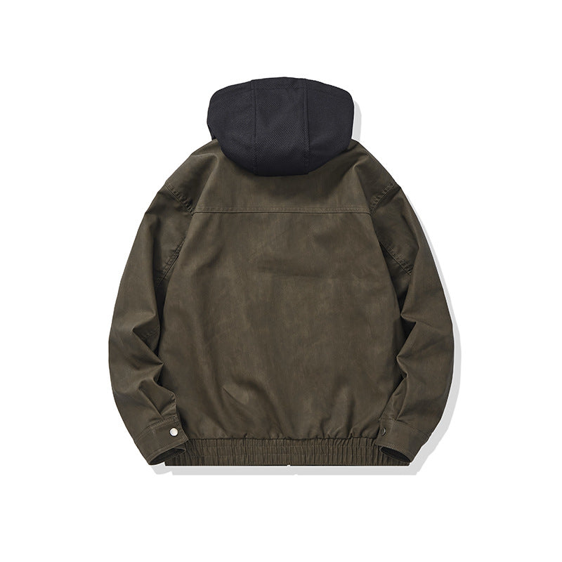 Men's Hooded Canvas Blouson in Boxy Cut with Utility Details Mune Fashion