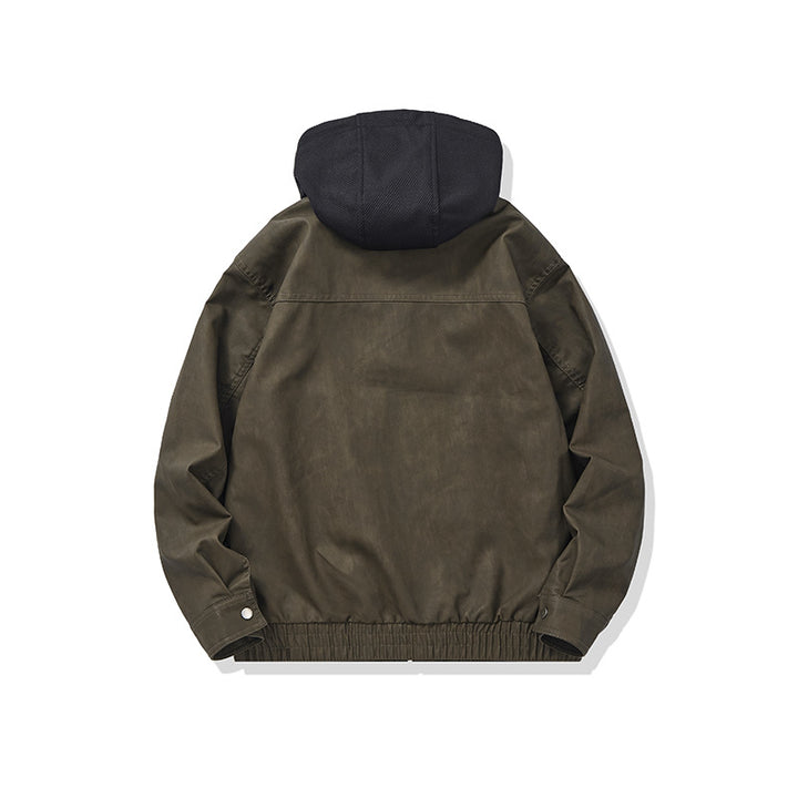 Men's Hooded Canvas Blouson in Boxy Cut with Utility Details Mune Fashion