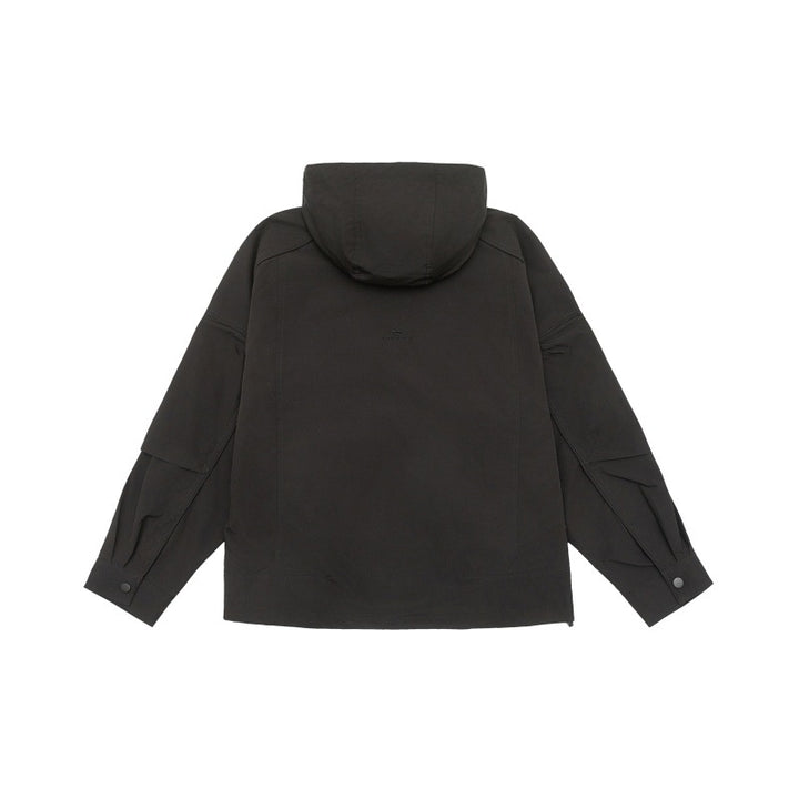Unisex technical hooded field jacket in boxy cut with concealed front and multifunctional pockets Mune Fashion