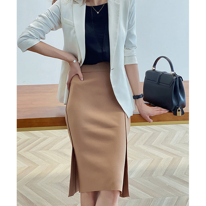 Women's Elegant Pencil Skirt with Asymmetric Hem Mune Fashion