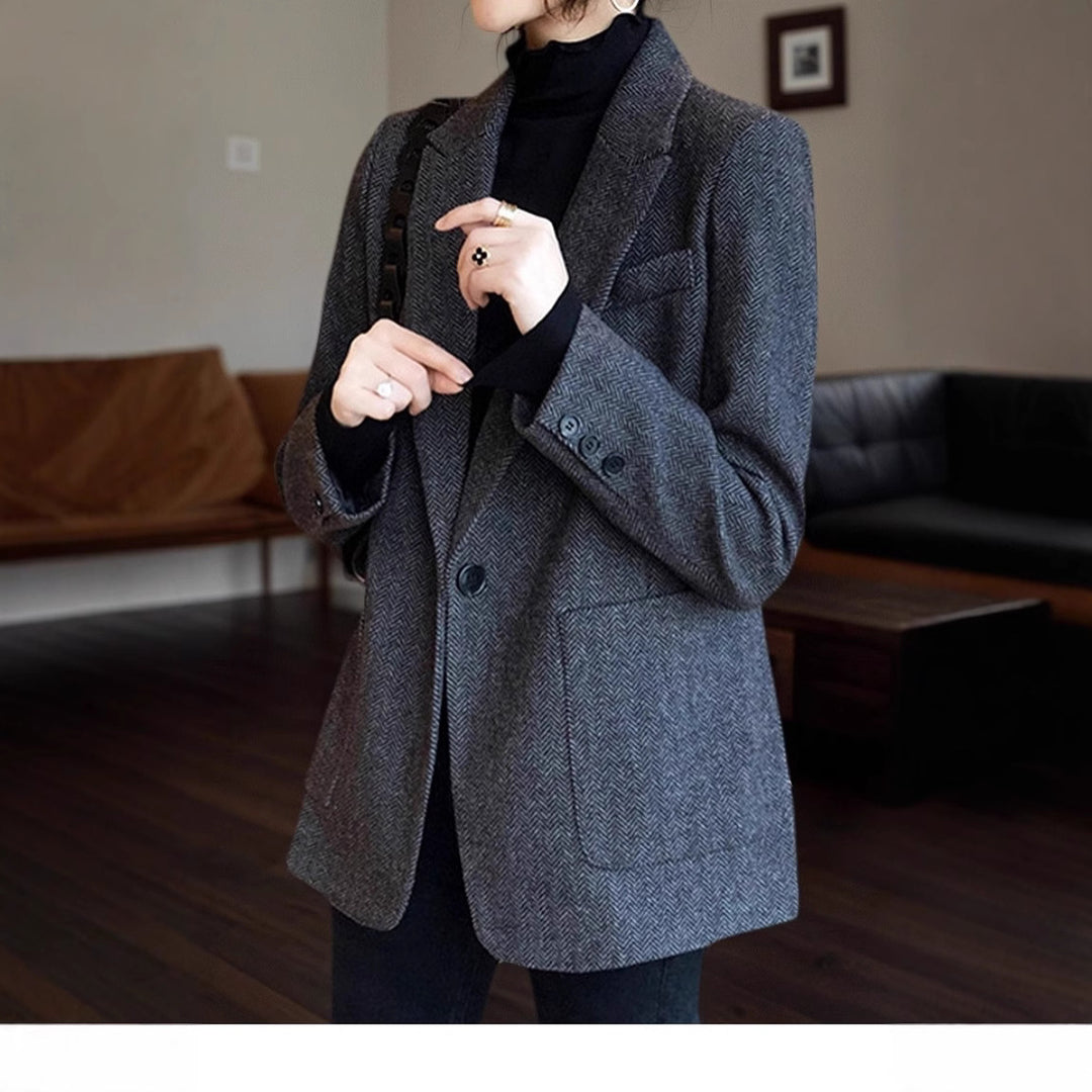 Women Classic Tweed Blazer Mune Fashion