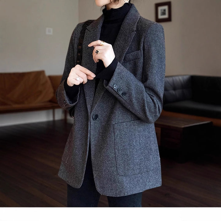 Women Classic Tweed Blazer Mune Fashion
