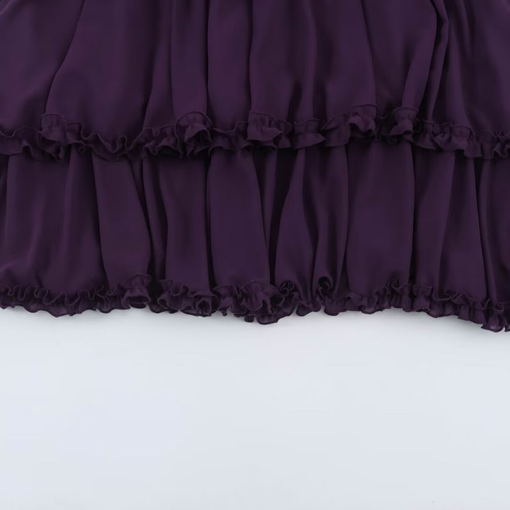 Women's tiered ruffle maxi dress with gathered waist and puff sleeves Mune Fashion
