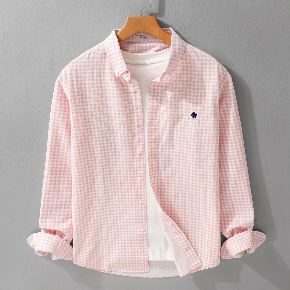 Men's checked cotton shirt with button-down collar and relaxed fit Mune Fashion