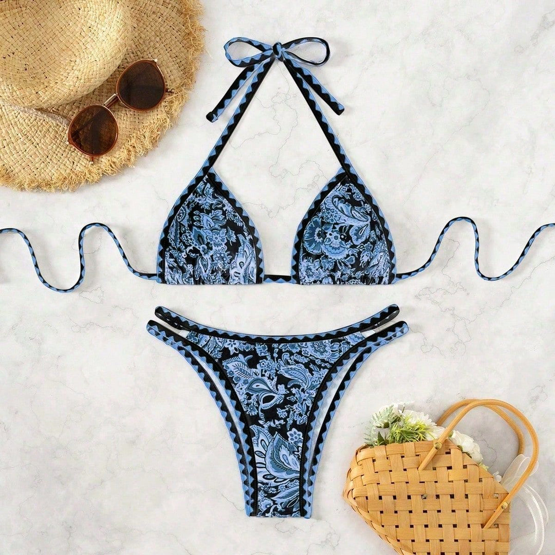 Women Triangle Bikini with Fine Decor Mune Fashion