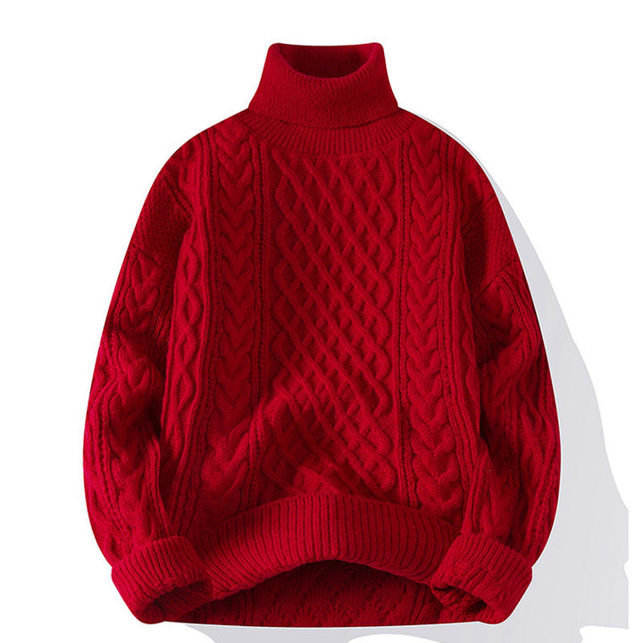 Women's chunky knit sweater with turtleneck Mune Fashion