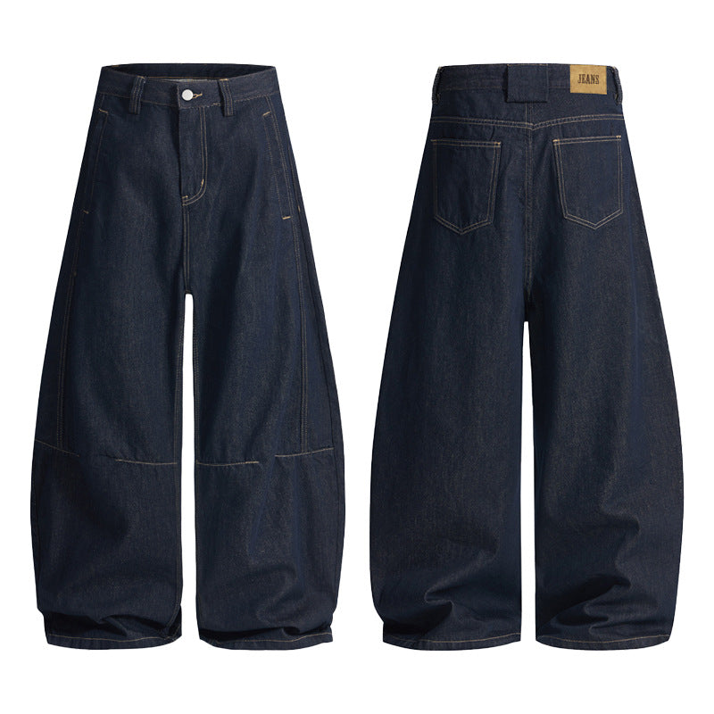 Women Extra Wide High-Waist Denim Pants with Floor-Length Wide Leg Mune Fashion