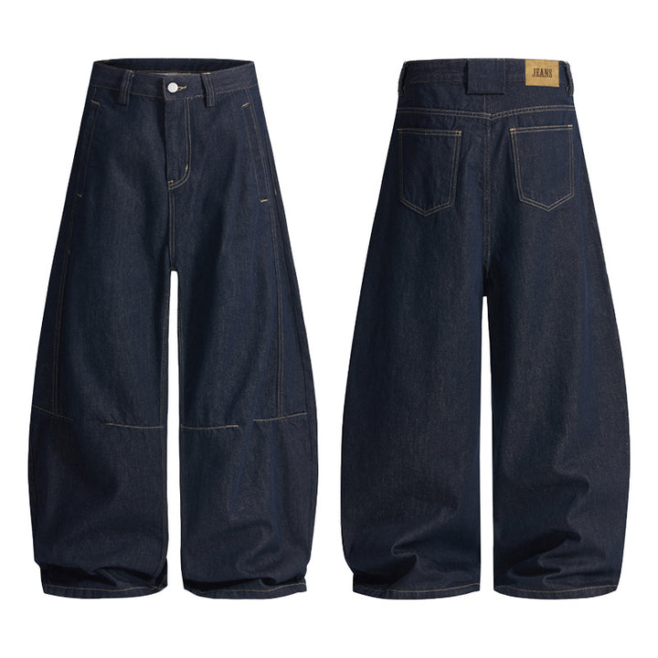 Women Extra Wide High-Waist Denim Pants with Floor-Length Wide Leg Mune Fashion
