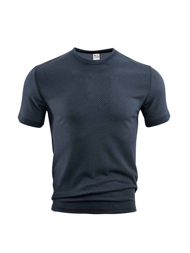 Men's waffle structure T-shirt with round neckline and body-hugging fit Mune Fashion