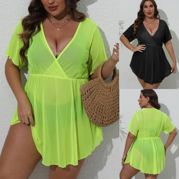 Women's airy beach cover-up with casual V-neck Mune Fashion