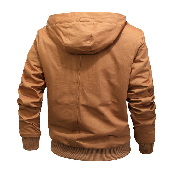 Men's hooded jacket with Sherpa lining and canvas outer material Mune Fashion