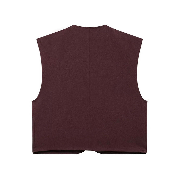 Women’s tailored business vest with V-neck, concealed button placket and fine inner finish Mune Fashion
