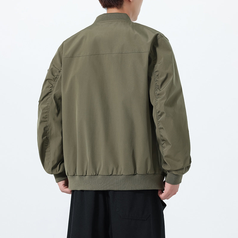 Men's Lightweight Bomber Jacket in Utility Style with Arm Pocket and Ribbed Cuffs Mune Fashion