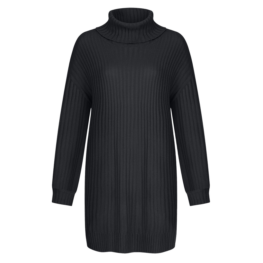 Women's Ribbed Turtleneck Tunic with Boxy Oversized Fit Mune Fashion