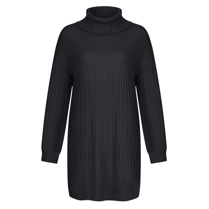 Women's Ribbed Turtleneck Tunic with Boxy Oversized Fit Mune Fashion